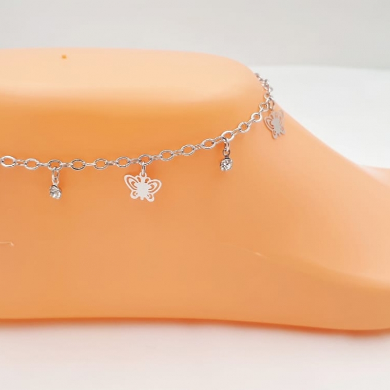 XUPING GELANG KAKI SILVER BUTTERFLY