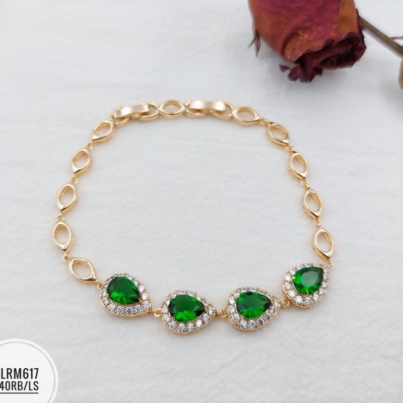 Xuping Gelang Tangan Gold MT Hijau 617